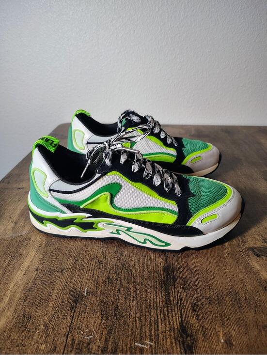 Sandro Shoes - Sandro Women's Green Kermit Frog Leather Sneakers Sz 5.5